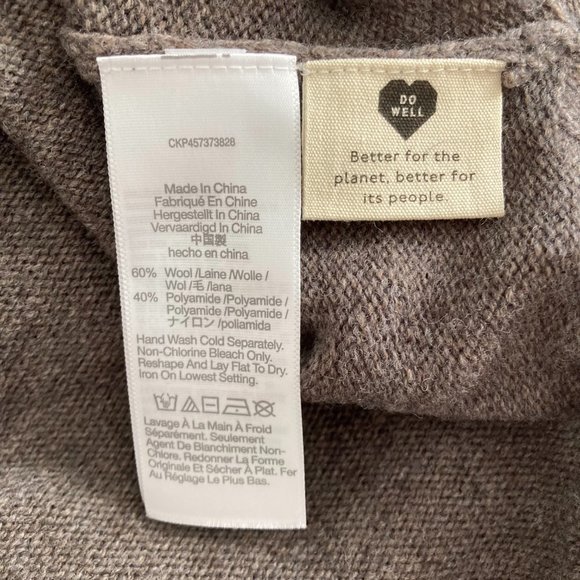 Madewell Hickory Turtleneck Sweater - Brown/Taupe, Size Small - Picture 8 of 8